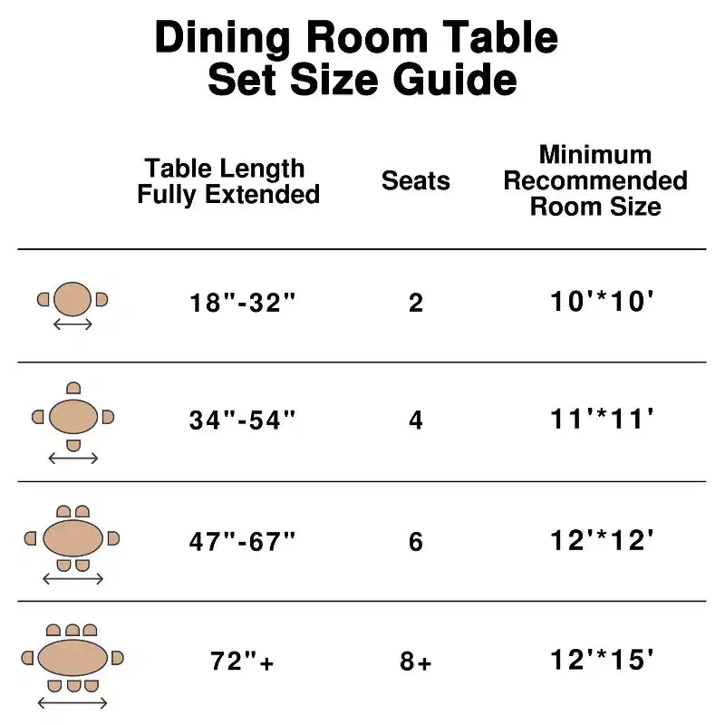 Table de salle à manger ronde en bois massif marron, 4 places