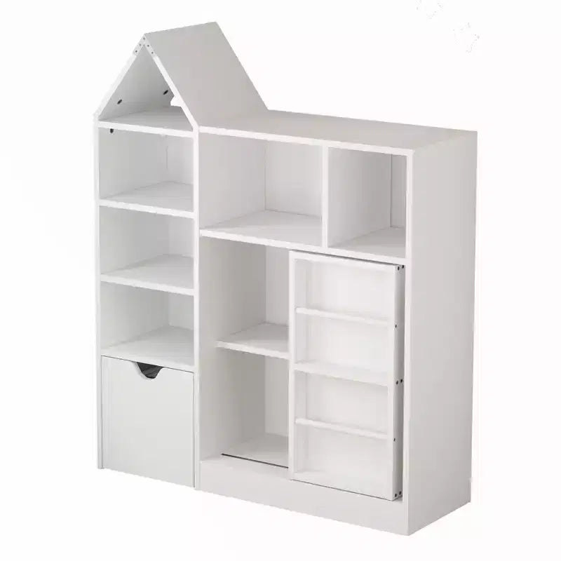 Étagère à Livres pour Enfants 3 Niveaux, 7 Casiers de Rangement, pour 1 Enfant, Blanche