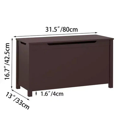 Coffre à jouets avec couvercle à charnière de sécurité, Marron / Gris / Blanc, pour les 2 ans et plus
