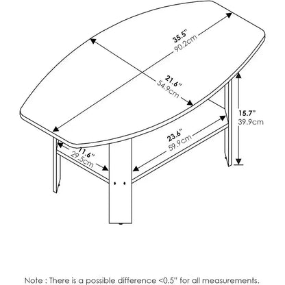 Table basse minimaliste noire, 4 pieds, un seul niveau