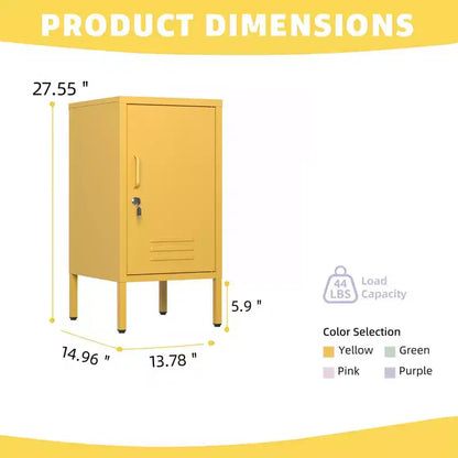 Table d'appoint casier en métal vert/orange/rose/violet – Armoire de rangement à 1 porte avec étagère réglable, conception anti-basculement