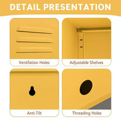 Table d'appoint casier en métal vert/orange/rose/violet – Armoire de rangement à 1 porte avec étagère réglable, conception anti-basculement
