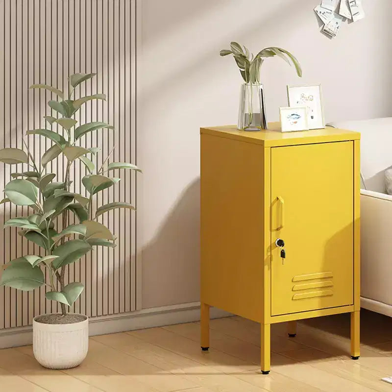 Table d'appoint casier en métal vert/orange/rose/violet – Armoire de rangement à 1 porte avec étagère réglable, conception anti-basculement