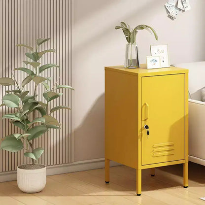 Table d'appoint casier en métal vert/orange/rose/violet – Armoire de rangement à 1 porte avec étagère réglable, conception anti-basculement