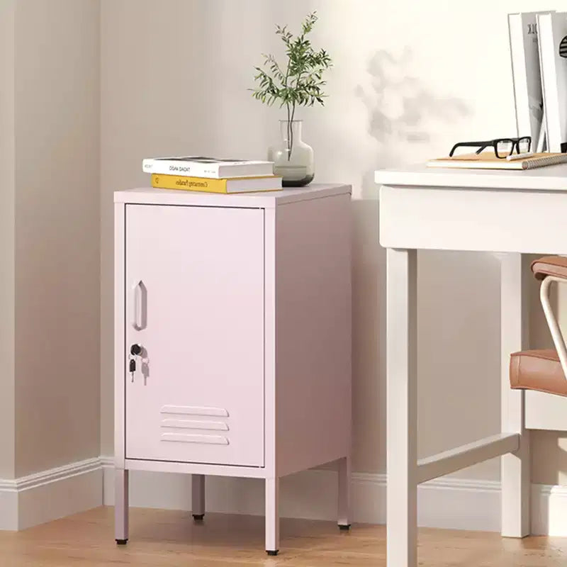 Table d'appoint casier en métal vert/orange/rose/violet – Armoire de rangement à 1 porte avec étagère réglable, conception anti-basculement