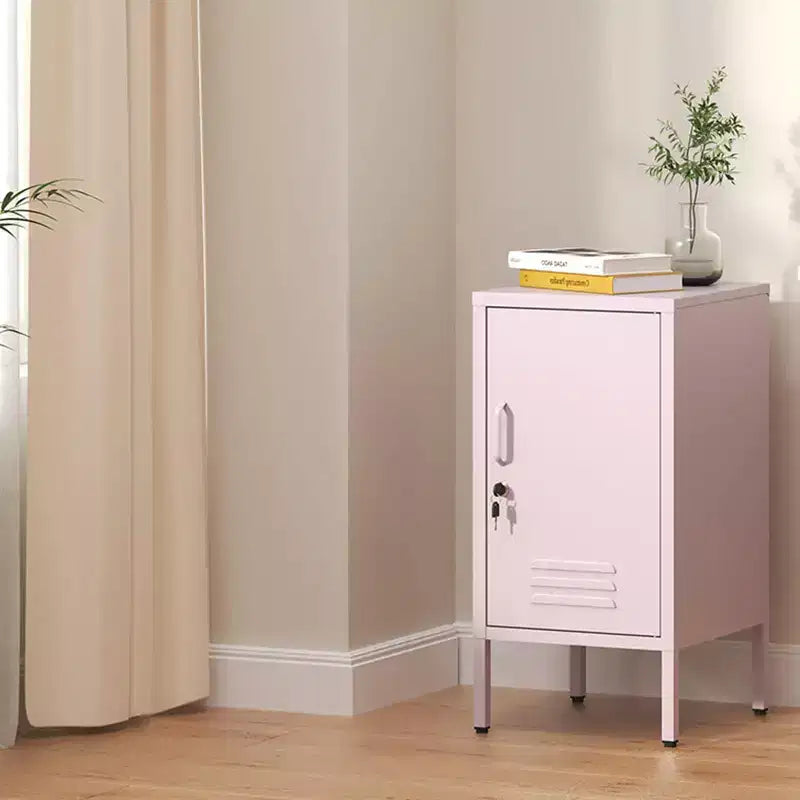 Table d'appoint casier en métal vert/orange/rose/violet – Armoire de rangement à 1 porte avec étagère réglable, conception anti-basculement