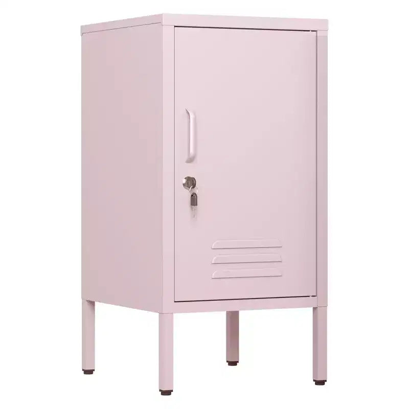 Table d'appoint casier en métal vert/orange/rose/violet – Armoire de rangement à 1 porte avec étagère réglable, conception anti-basculement