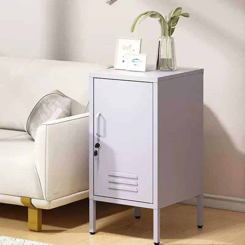 Table d'appoint casier en métal vert/orange/rose/violet – Armoire de rangement à 1 porte avec étagère réglable, conception anti-basculement