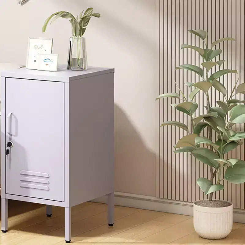 Table d'appoint casier en métal vert/orange/rose/violet – Armoire de rangement à 1 porte avec étagère réglable, conception anti-basculement