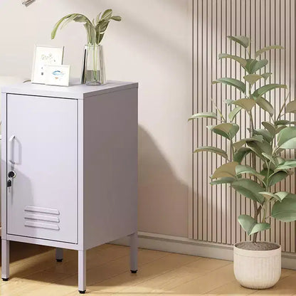 Table d'appoint casier en métal vert/orange/rose/violet – Armoire de rangement à 1 porte avec étagère réglable, conception anti-basculement