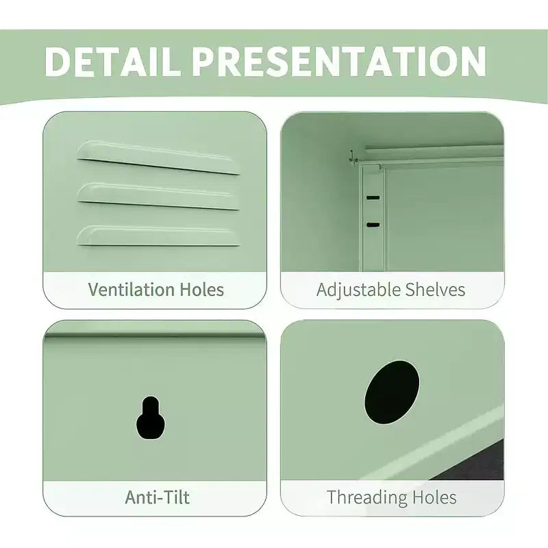 Table d'appoint casier en métal vert/orange/rose/violet – Armoire de rangement à 1 porte avec étagère réglable, conception anti-basculement