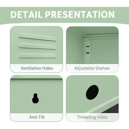 Table d'appoint casier en métal vert/orange/rose/violet – Armoire de rangement à 1 porte avec étagère réglable, conception anti-basculement