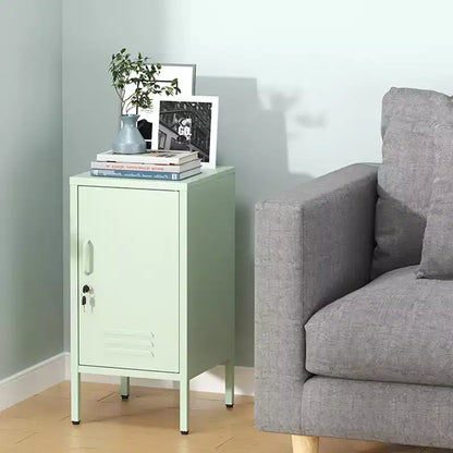 Table d'appoint casier en métal vert/orange/rose/violet – Armoire de rangement à 1 porte avec étagère réglable, conception anti-basculement