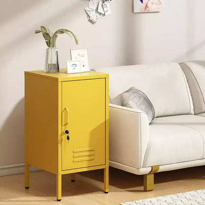 Table d'appoint casier en métal vert/orange/rose/violet – Armoire de rangement à 1 porte avec étagère réglable, conception anti-basculement