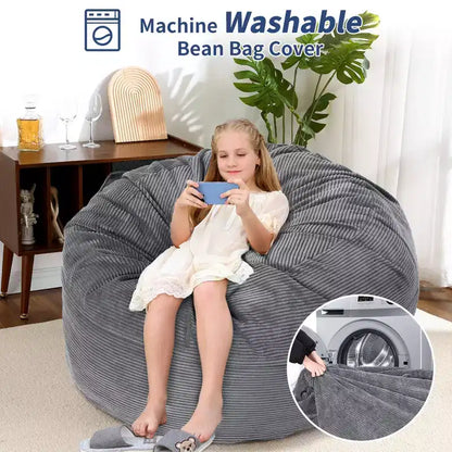 Pouf et lit convertible 2-en-1 gris foncé / gris clair / bleu marine – 2 places