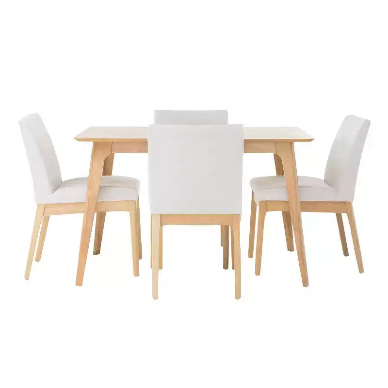 Chêne/Thé Vert, Ensemble de salle à manger 5 pièces, style Mid-Century, 4 places