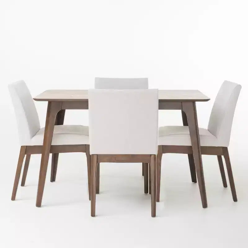 Chêne/Thé Vert, Ensemble de salle à manger 5 pièces, style Mid-Century, 4 places