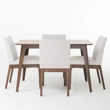 Chêne/Thé Vert, Ensemble de salle à manger 5 pièces, style Mid-Century, 4 places