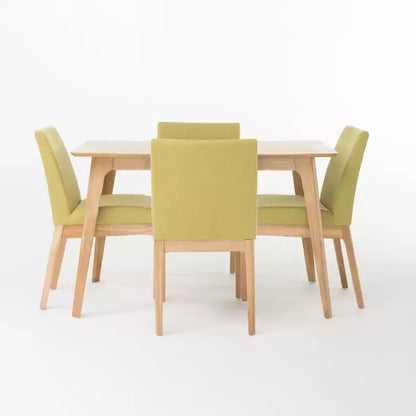 Chêne/Thé Vert, Ensemble de salle à manger 5 pièces, style Mid-Century, 4 places