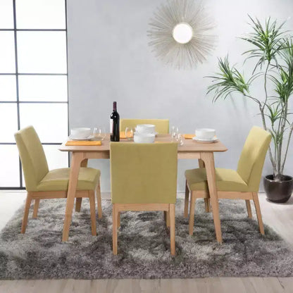 GDFStudio Brittany 5 Piece Mid-Century Modern Fabric Upholstered Dining Set