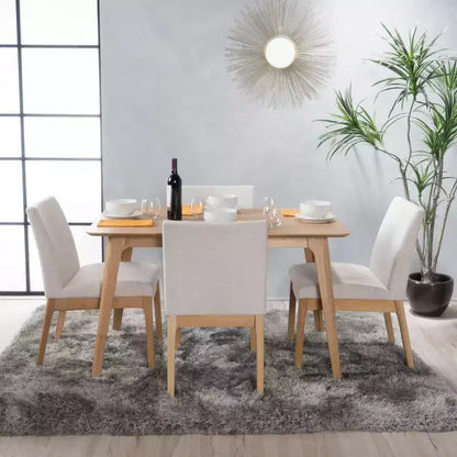 Chêne/Thé Vert, Ensemble de salle à manger 5 pièces, style Mid-Century, 4 places
