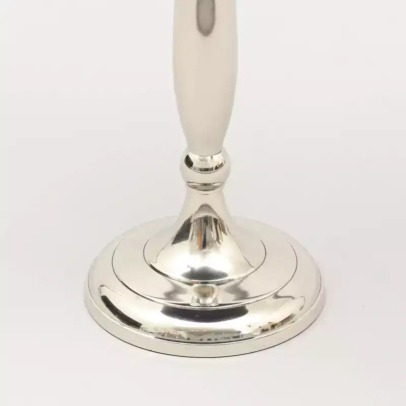 Table d'appoint ronde argentée, style moderne, 1 personne (53 cm de haut)