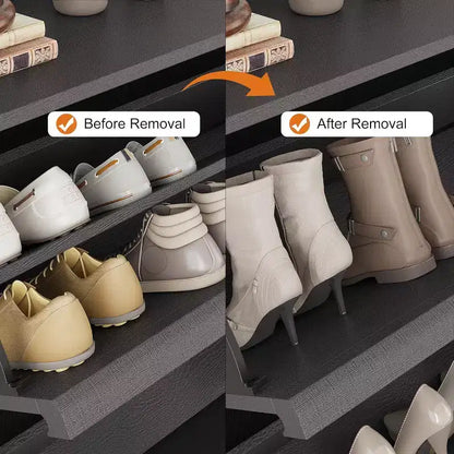 Meuble à chaussures 2 tiroirs à abattant – Blanc antique / Noir / Gris / Bois naturel | Peut contenir 24 paires | Pour 1 à 2 personnes