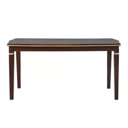 Ensemble de table à manger rectangulaire noire / espresso, rembourrée, 6 places