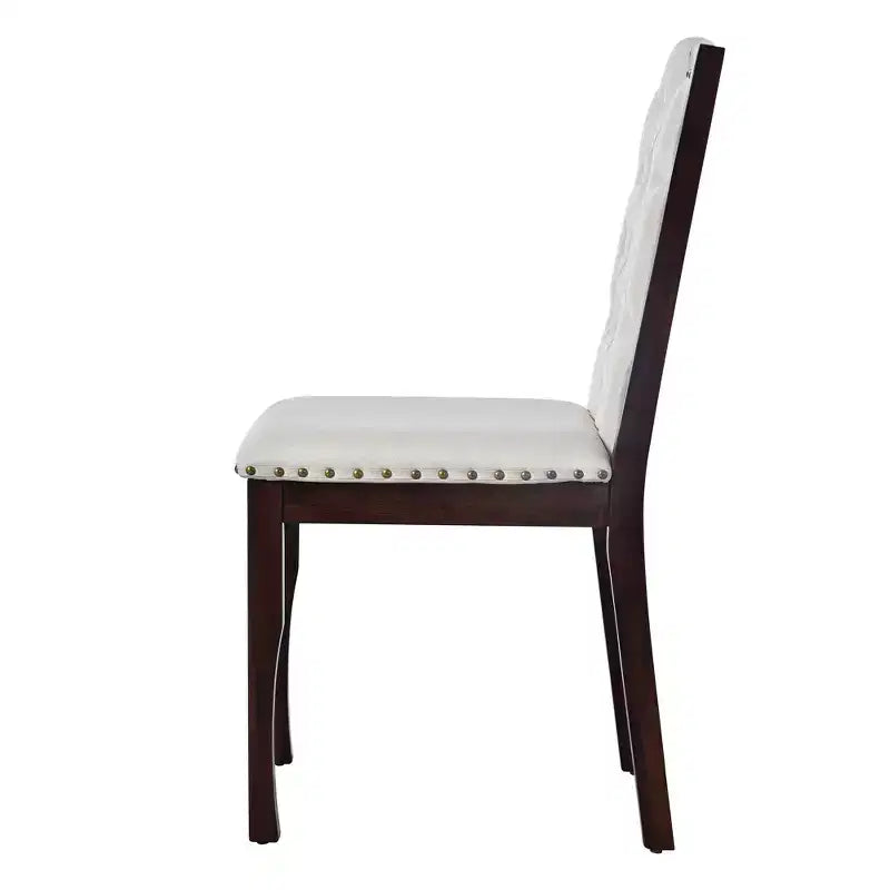 Ensemble de table à manger rectangulaire noire / espresso, rembourrée, 6 places