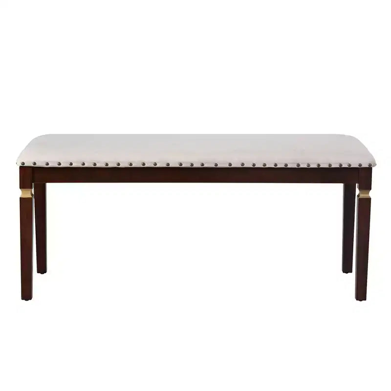 Ensemble de table à manger rectangulaire noire / espresso, rembourrée, 6 places