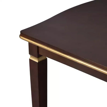 Ensemble de table à manger rectangulaire noire / espresso, rembourrée, 6 places