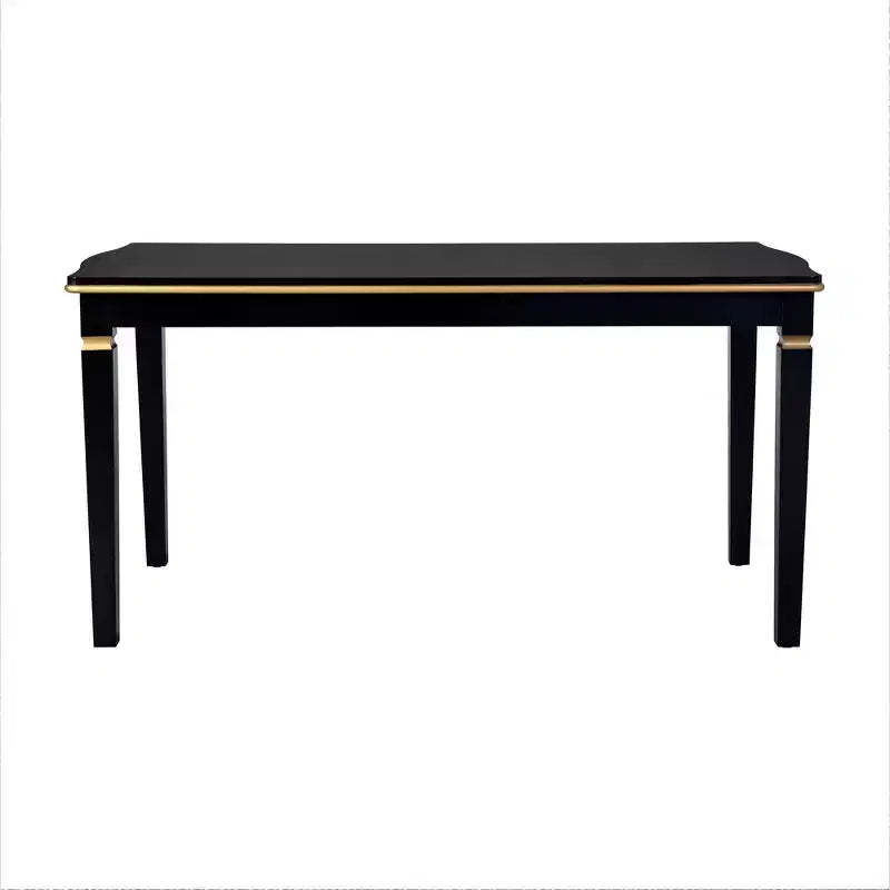 Ensemble de table à manger rectangulaire noire / espresso, rembourrée, 6 places