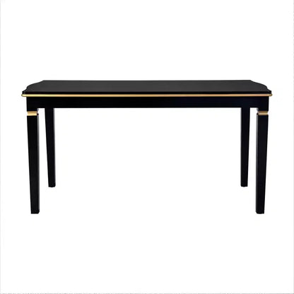Ensemble de table à manger rectangulaire noire / espresso, rembourrée, 6 places