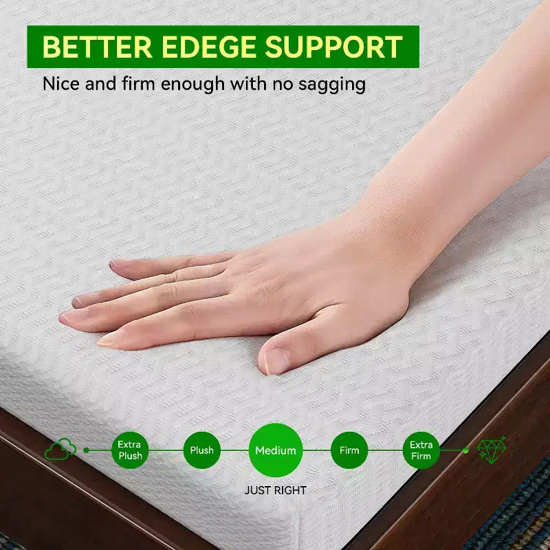Matelas en mousse à mémoire de forme au thé vert, blanc, fermeté moyenne, une/deux places/grand lit/très grand lit