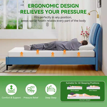 Matelas en mousse à mémoire de forme au thé vert, blanc, fermeté moyenne, une/deux places/grand lit/très grand lit