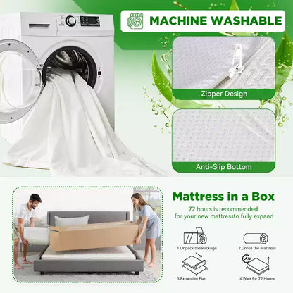 Matelas en mousse à mémoire de forme au thé vert, blanc, fermeté moyenne, une/deux places/grand lit/très grand lit