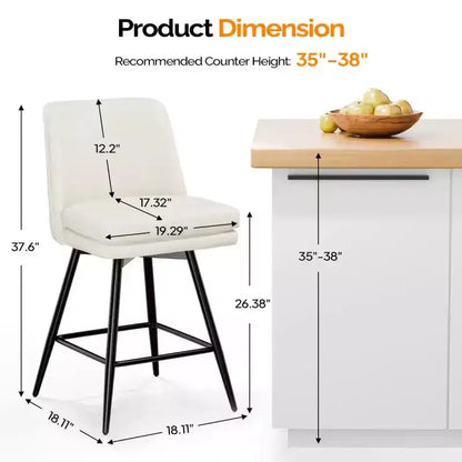 Tabouret de bar pivotant en similicuir noir / bleu / marron / vert / blanc, lot de 2