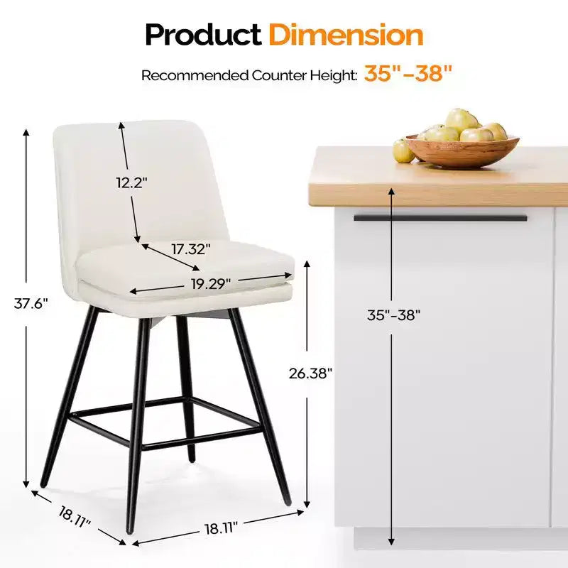 Tabouret de bar pivotant en similicuir noir / bleu / marron / vert / blanc, lot de 2