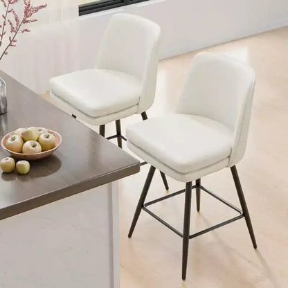 Tabouret de bar pivotant en similicuir noir / bleu / marron / vert / blanc, lot de 2