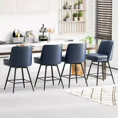Tabouret de bar pivotant en similicuir noir / bleu / marron / vert / blanc, lot de 2