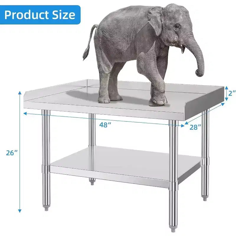 Table de préparation rectangulaire en acier inoxydable, 28x48, pour utilisateur unique