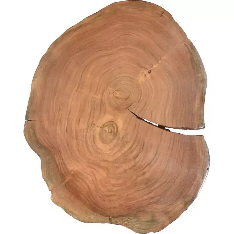 Table d'appoint en bois d'acacia à bord naturel marron, pieds en acrylique transparent