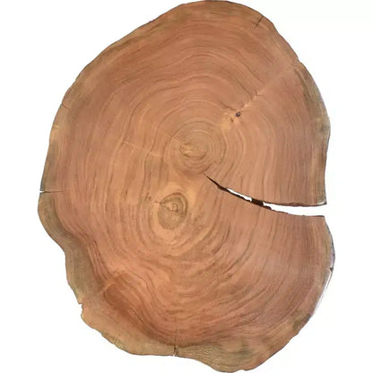 Table d'appoint en bois d'acacia à bord naturel marron, pieds en acrylique transparent