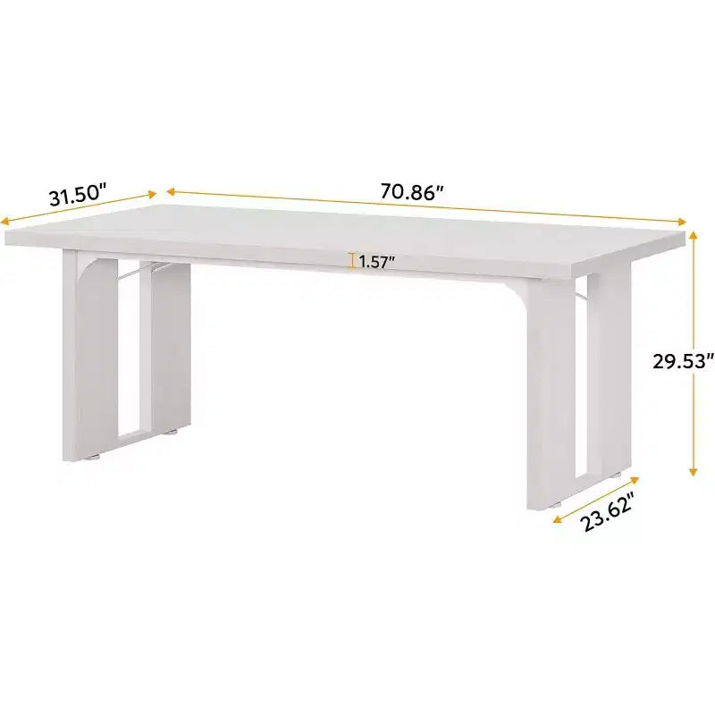 Table à manger rectangulaire en bois Marron / Marron et noir / Gris / Blanc, 6 places