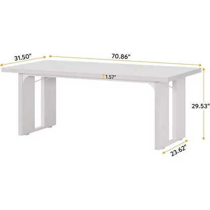 Table à manger rectangulaire en bois Marron / Marron et noir / Gris / Blanc, 6 places