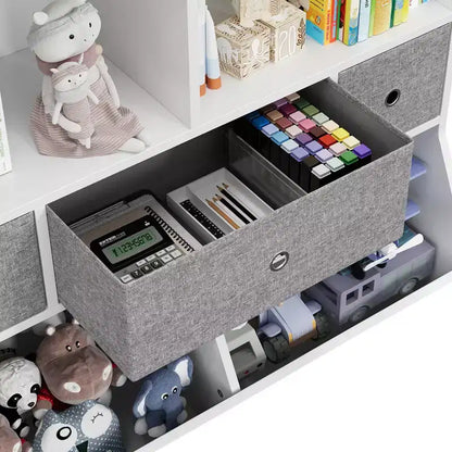 Étagère à Livres et Meuble de Rangement pour Jouets pour Enfants en Bois Blanc avec 3 Tiroirs, 1 Enfant