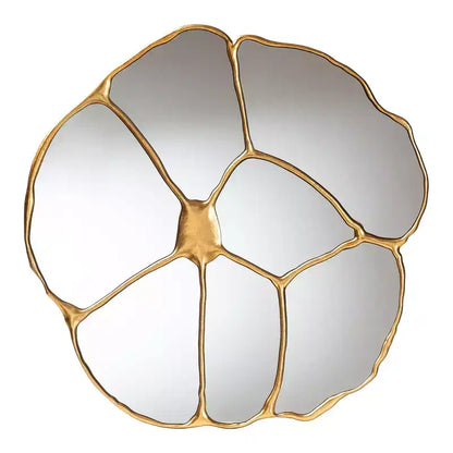 Miroir mural rond en forme de pétales de fleur, doré antique, 36 po, 1 pièce