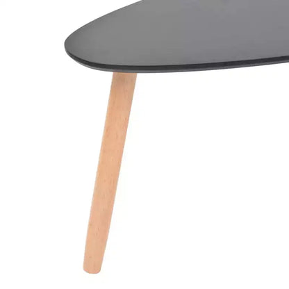 Lot de 2 tables basses ovales noires – Style scandinave à 3 pieds