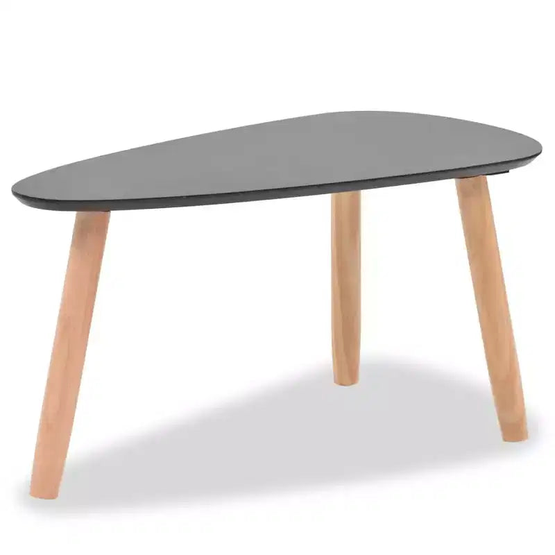 Lot de 2 tables basses ovales noires – Style scandinave à 3 pieds