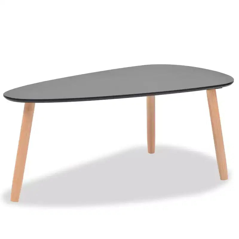 Lot de 2 tables basses ovales noires – Style scandinave à 3 pieds